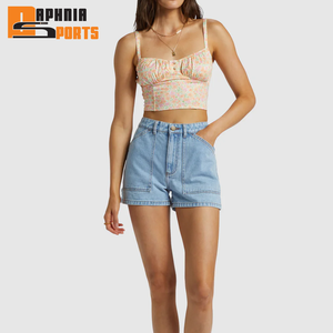 New Arrival Summer Sports Shorts for Women 100% Cotton Breathable Casual Denim Shorts with High Waist Casual Denim Shorts - Product Image 5
