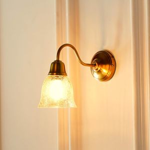 <b>Antique</b> Brass Wall <b>Lamp</b> with Crackled Golden Cup Glass Wall Light for Living Room Bedroom Home Decor - Product Image 4