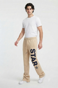 Pantalones de chándal para hombre de pierna ancha, estampados, de cintura media, tallas grandes, holgados, con efecto apilado - Product Image 3