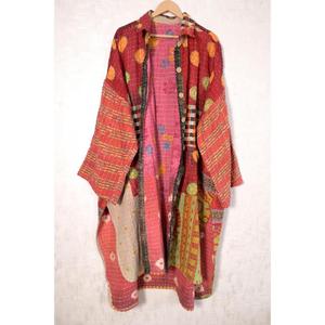Chaqueta Kantha Hecha a Mano en India para Mujer, Abrigo de Algodón Vintage con Parches, Chaqueta Informal Estilo Boho - Product Image 3