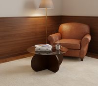 Table basse gonflable pliable moderne et écologique pour salon, mobilier de maison en bois de chêne massif, vente en gros OEM ODM