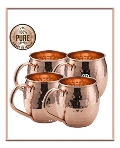 Moscow Mule <b>Copper</b> Mugs Set Wholesale Pure <b>Copper</b> Hammered Beer <b>Cup</b>/Mule <b>Cups</b> for Any Chilled Beverage Unique Gift Brass Handle - Product Image 4