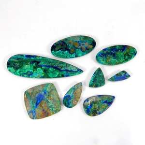 Pierre naturelle d'azurite et de malachite, taille libre, cabochon lisse en forme de poire, fournisseur de pierres précieuses naturelles de qualité supérieure au prix d'usine - Product Image 1