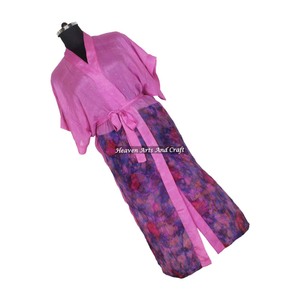KL003 Hermoso Kimono Vintage de Seda y Poliéster, Bata Larga con Doble Bolsillo, Camisón para Mujer, Invierno, Mangas Largas, Secado Rápido - Product Image 4