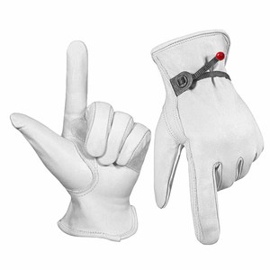 New Design Patch Palm Cowhide Grain Leather <b>Driver</b> <b>Gloves</b> Soft & Comfortable Heeat Resistant Outdoor Activities Garden <b>Gloves</b> - Product Image 6