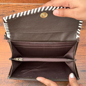 Nuevo bolso de mano de cuero marrón Floral grande oculto y pelo occidental en conjuntos combinados de billetera de cuero con herramientas para mujer - Product Image 5