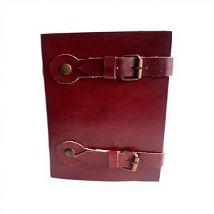 Journal en cuir véritable de taille B5 fait à la main avec des pages en coton-ceinture et boucle fermeture papier écriture journalisation meilleurs cadeaux de bureau - Product Image 1