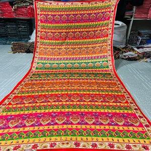 Venta caliente nuevo diseño indio pakistaní mujeres chales de seda bufandas Digital impreso espejo bordado señoras estilo étnico - Product Image 3