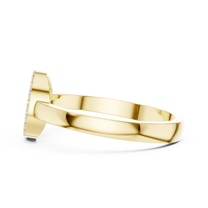 Anillo solitario de oro amarillo macizo de 14k para mujer con diamante de corte redondo clásico en forma de flor, ideal para regalo de compromiso, aniversario o boda. - Product Image 2