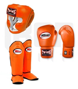 Customizable TWINS Boxing Set <b>Head</b> Guard Shin Guards Laced Genuine Cowhide Leather Hand Grips Lightweight Moisture Wicking Quick - Product Image 1