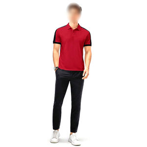 Camisetas Polo Casuales para Hombre, Diseño Único, Personalizadas, Lavables a Máquina, Transpirables, Ajuste Inteligente, Rojo y Negro 2026, MOQ Bajo - Product Image 1