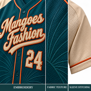 Maillot de baseball unisexe Mangoes Fashion à manches courtes 100 % polyester en maille respirante, sublimé, personnalisable avec le nom de l'équipe, idéal pour l'été - Product Image 5
