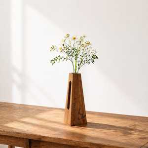Elegante Florero de Madera con Diseño Minimalista Tallado a Mano, Soporte para Flores de Madera Natural, Macetero Decorativo Moderno para Hogar u Oficina - Product Image 5