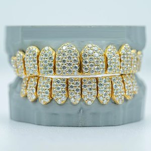 Moule dentaire imprimé en 3D, buste complet, style glacé, Moissanite, Grillz, rappeurs, bijoux hip hop, grilles de dents personnalisées pour hommes - Product Image 1