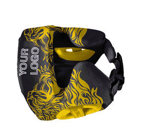 Casque de boxe en cuir intégral personnalisé et imprimé OEM avec protection mentonnière pour le kickboxing – Protège-têtes personnalisés - Product Image 4