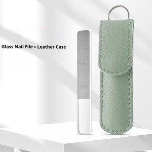Professional Finger Toe Nail Crystal Glass Nail <b>File</b> 100 Grit Single Sided Disposable Leather <b>Case</b> Mini Nail Care Tool - Product Image 3