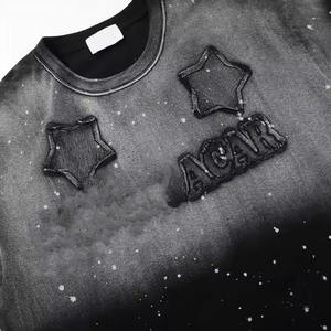 T-shirt streetwear vintage délavé à l'acide, broderie de logo personnalisé, t-shirts graphiques délavés, t-shirts oversize pour hommes - Product Image 6