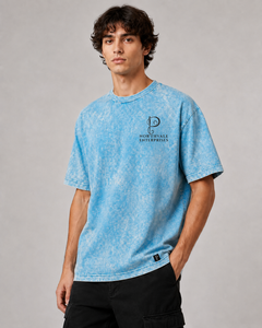 Camiseta Oversize para Hombre con Lavado Ácido y Estampado de Calavera, Manga Corta, Cuello Redondo, Estilo Urbano, de Algodón Jersey, Precio al por Mayor - Product Image 1