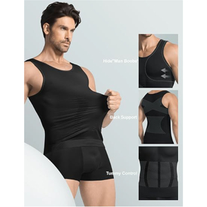 Men Body Shaper Slimming Tank Top <b>Compression</b> Vest Tummy Control Abdomen <b>Underwear</b> Seamless Body Shaper Fitness Shirt - Product Image 2
