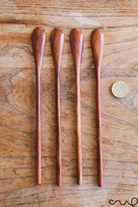 Natural Wood <b>Serving</b> <b>Spoon</b> Long Handle Wooden Dessert <b>Spoon</b> Handmade Brown <b>Spoon</b> for Tea Coffee Kitchen - Product Image 5