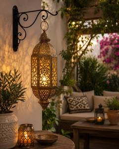 Nouvelle conception de lanterne à bougie marocaine musulmane pour l'Aïd, lampe à vent, décoration de la maison, ornements du Ramadan pour les fournitures du Ramadan - Product Image 2