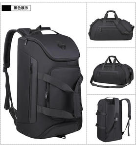Durable Black Travel Duffel <b>Bag</b> Large Capacity Multi Pocket Weekend <b>Overnight</b> Luggage with Padded Shoulder Strap - Product Image 6