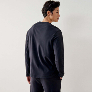 เสื้อยืดแขนยาวผ้าฝ้ายแท้ 100% คุณภาพสูงแบบสั่งทำพิเศษ สีพื้นเรียบ สำหรับผู้ชาย ล้างสีแบบแอซิดวอช ขายส่ง OEM เสื้อยืดขายดี - Product Image 2