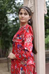 Robe courte imprimée à la main en Inde pour femmes, robe d'été décontractée en coton, style bohème, robe maxi courte - Product Image 4