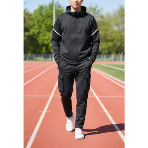 Polyester/Cotton Customized Logo Polyester Casual <b>Wind</b> <b>Breaker</b> Zip Hoodie Shorts Windbreaker Short Set Men Windbreaker Tracksuit - Product Image 6