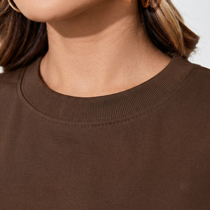 T-shirt court uni de qualité supérieure à manches courtes, vente en gros, streetwear décontracté, prix bas, t-shirt court pour femme - Product Image 4