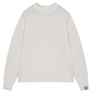 Pull ras du cou côtelé en maille de coton doux, délavé effet vieilli, à manches longues, style minimaliste décontracté pour homme, coupe confortable, qualité supérieure - Product Image 1