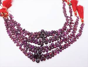Perles de grenat rhodolite naturel facettées en forme de poire 4x6-6x9MM, perles de grenat rhodolite facettées en forme de poire de 10 pouces pour bijoux - Product Image 6