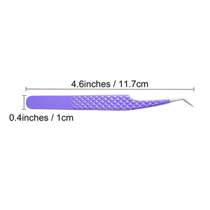 Pince à cils professionnelle à pointe en fibre, personnalisable avec logo, pour extensions de cils volume, coloris blanc, noir, violet - Product Image 2
