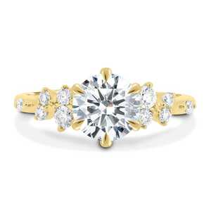 Moissanite 1CT Round Cut Diamond Cluster Ring <b>For</b> Women's original 925 Silver With Rhodium Plated <b>For</b> Bridal Promise <b>Gift</b> <b>Her</b> - Product Image 4