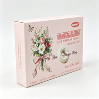 MIKASIT Cute Wanwan Donut pour Ring 0 Boîte de collation croustillante sans gras trans avec gaufrage en carton ondulé écologique 39g
