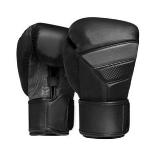 Guantes de Boxeo de Cuero Vacuno de Primera Calidad, Negros, 12oz, para Adultos, Profesionales, Transpirables e Impermeables, Venta al Por Mayor - Product Image 1