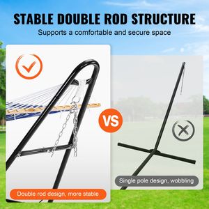 Supporto Universale per Amaca Resistente, Capacità 250 kg, Regolabile per 2 Persone, per Amache da 2,3-4,1 m, Portatile per Esterni - Product Image 4