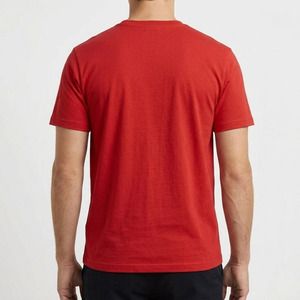 T-shirt Homme Rouge Uni à Manches Courtes Coupe Classique en Coton Jersey Col Rond Style Décontracté Streetwear T-shirt Vierge pour Homme - Product Image 4