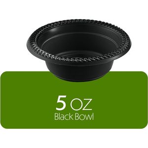 100 Pezzi Ciotole in Plastica Nera Leggere da 5oz, Piccoli Piatti Monouso per Feste, Matrimoni, Zuppe, Insalate e Dessert - Product Image 2