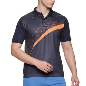 Chemise de sport premium pour homme en coton tricoté 100% anti-plis gris foncé à rayures dynamiques orange et motif géométrique quadrillé - Product Image 1