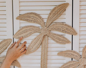 Vietnam Handmade Rattan Palm Tree <b>Wall</b> <b>Decor</b> Set of 3 Tropical <b>Wicker</b> Nursery <b>Wall</b> Decoration Manufacturer - Product Image 1
