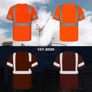 Ropa de Trabajo de Seguridad, Camisa Reflectante de Alta Visibilidad, Ropa de Trabajo de Poliéster/Algodón, Camisa Reflectante Impermeable de Manga Corta - Product Image 2