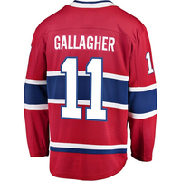 Jersey Hoki Merah Unisex Montreal Canadiens Nomor 22 Caulfield Tackle Twill Print Lengan Setengah Kerah Bulat Reguler Bernapas