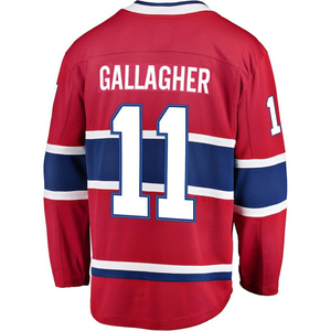 Maillot de hockey rouge unisexe des Canadiens de Montréal, numéro 22 Caulfield, imprimé en sergé, manches courtes, col rond, coupe classique, été - Product Image 6