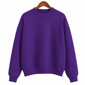 Sweat-shirt unisexe décontracté en coton, fabriqué directement en usine, épais, polaire, manches longues, coupe oversize, séchage rapide, uni sur le devant - Product Image 2