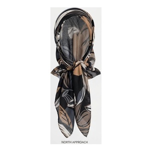 NORTH APPROACH Women's <b>Square</b> <b>Silk</b> <b>Scarf</b> Leaf Print Elegant Multi-Functional Fashion Accessory All Seasons - Product Image 1