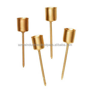 Most Selling Gold Copper Iron Handmade Azora <b>Industries</b> Rustic Finish Elegant Metal Candleholder Home Decor Christmas Easter - Product Image 1