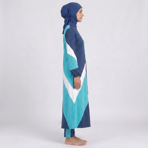 Nouvel ensemble burkini 4 pièces respirant et à séchage rapide, imprimé sur le devant, pour femme, maillot de bain modeste, coupe haute, burkinis islamiques - Product Image 3