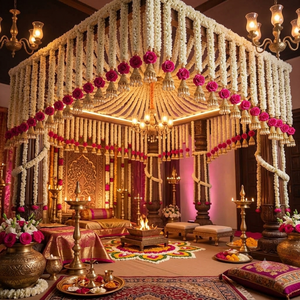 Guirlande de clochettes de jasmin, Décoration idéale pour Mandap, Guirlande décorative Diwali, Décoration murale, Décoration Diwali, Décoration Mandir Pooja - Product Image 2