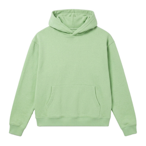 Sudadera con Capucha Unisex Verde Claro, Estilo Holgado para Otoño, 100% Algodón, Tejido de Felpa, Manga Larga, Sudaderas con Capucha para Hombre - Product Image 1